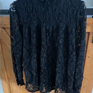 Cable & Gauge Black Lace Blouse